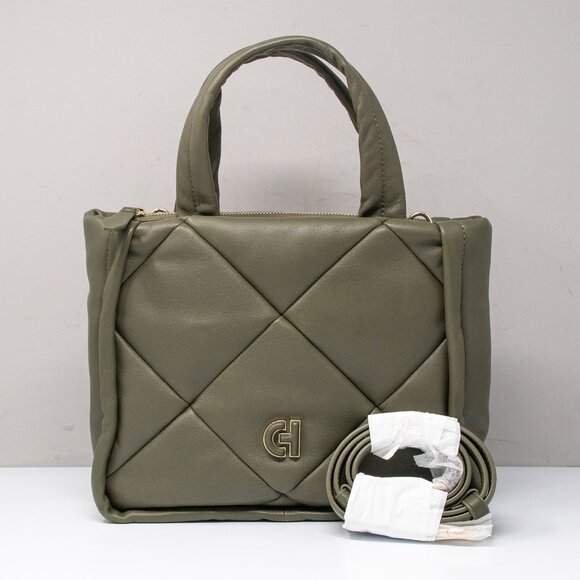 Cole Haan Grand Series Quilted Tote Bag Tea Leaf Green Leather - Picture 1 of 11